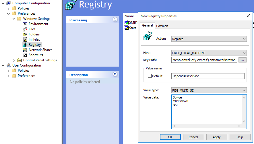 Configure Lanman Workstation