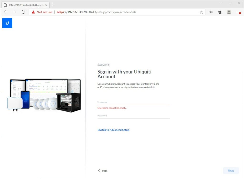 Unifi Controller Wizard Screen 2